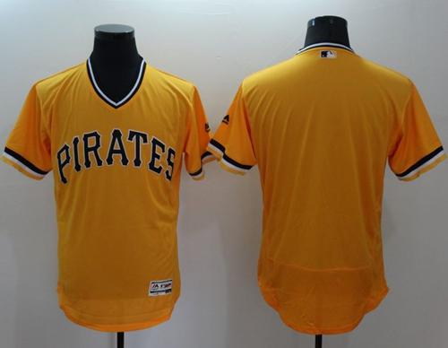 Pirates Blank Gold Flexbase Authentic Collection Stitched MLB Jersey - Click Image to Close